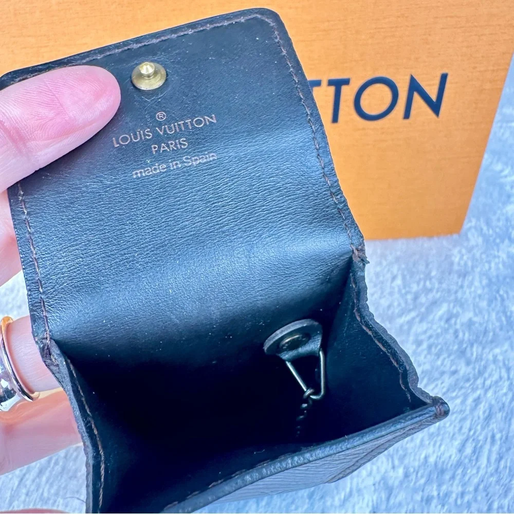 Louis Vuitton brown soft leather card ID holder keychain pouch - Picture 12 of 14